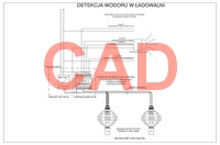 PolyGard2 schemat detekcji wodoru w akumulatorowni CAD