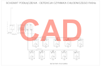 PolyGard2 schemat systemu detekcji czynnika R404a 2 sekcje CAD