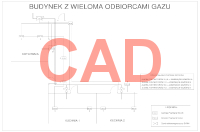 PolyGard2 schemat systemu detekcji dla kotłowni i 2-óch kuchni CAD