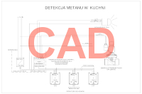 PolyGard2 schemat systemu detekcji dla kuchni lokalu gastronomicznego CAD