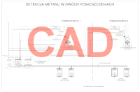 PolyGard2 schemat systemu detekcji dla kuchni i kotłowni CAD
