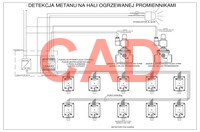 PolyGard2 schemat dla 2 sekcji hali produkcyjnej CAD