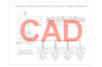 PolyGard2 schemat detekcji CO NO NO2 CO2 w tunelu CAD